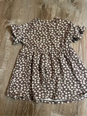 Rylee + Cru Brown Floral Knit Dress with Cream Flowers